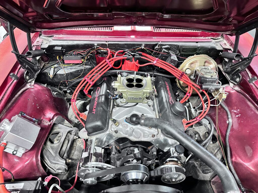 clean chevy engine under the hood